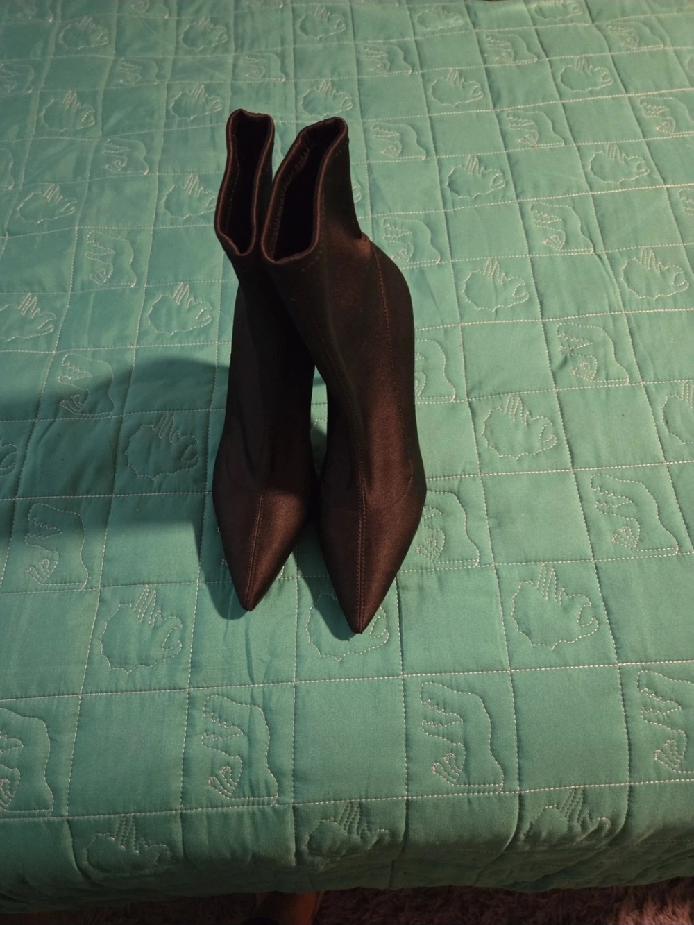 Aldo Black Pointed Sock Ankle Booties